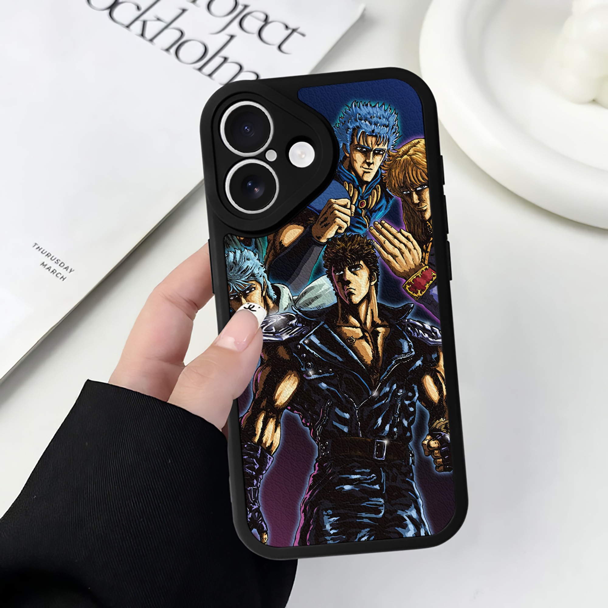 （画像用） 北斗の拳 Fist of the North Star 【iPhone 16シリーズ対応】シリコンスマホケース（レザー調） 材質：シリコン